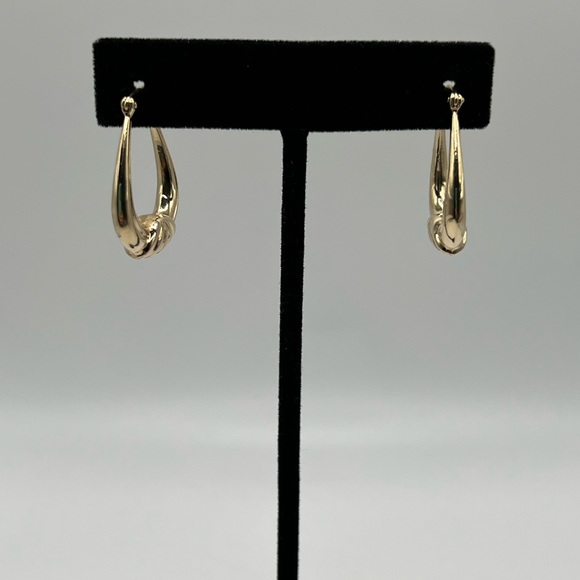 14k Solid Gold Hoop Earrings - Picture 6 of 16